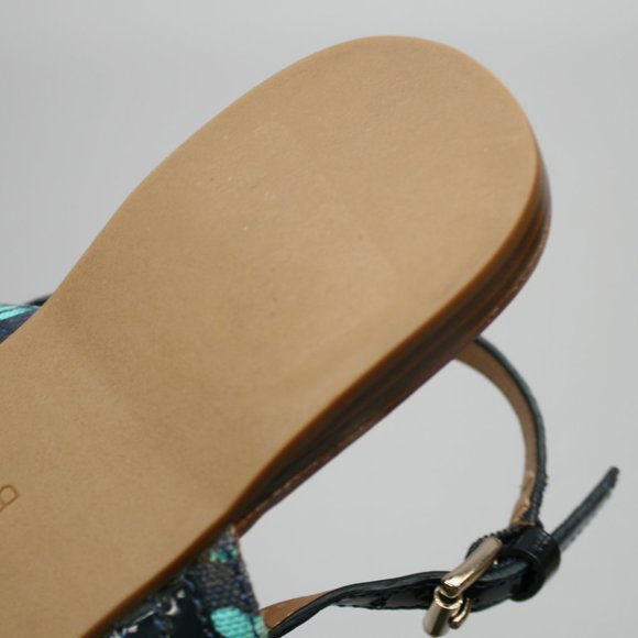 Coach Ladies 6.5 B Sammy Thong Turquoise Blue Zebra Ankle Strap Sandals - A0896 - Picture 11 of 12